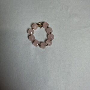 Coldwater Creek Elegant Pink Beaded Quartz Rose Bracelet